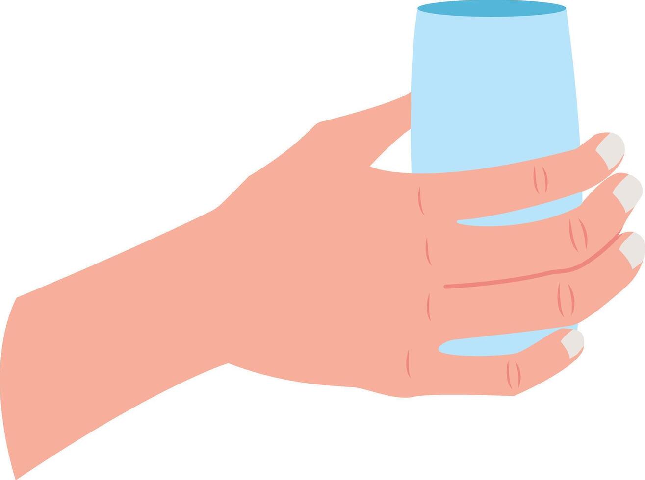 Hand holding a glass of water vector