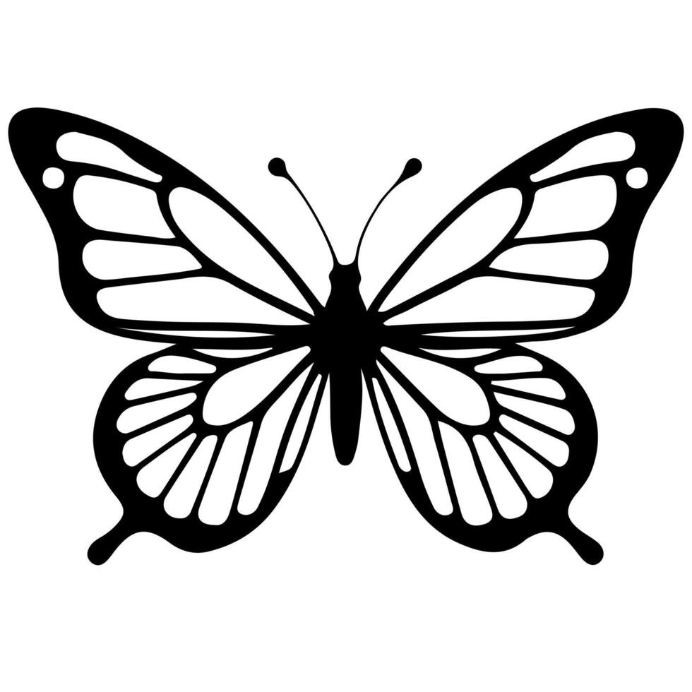 Minimalist Butterfly in Line Art Style, Elegant, Decorative Illustration vector