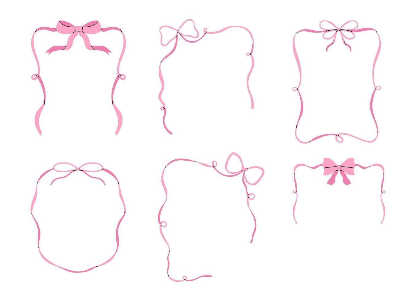 Coquette bows frame with laces vector