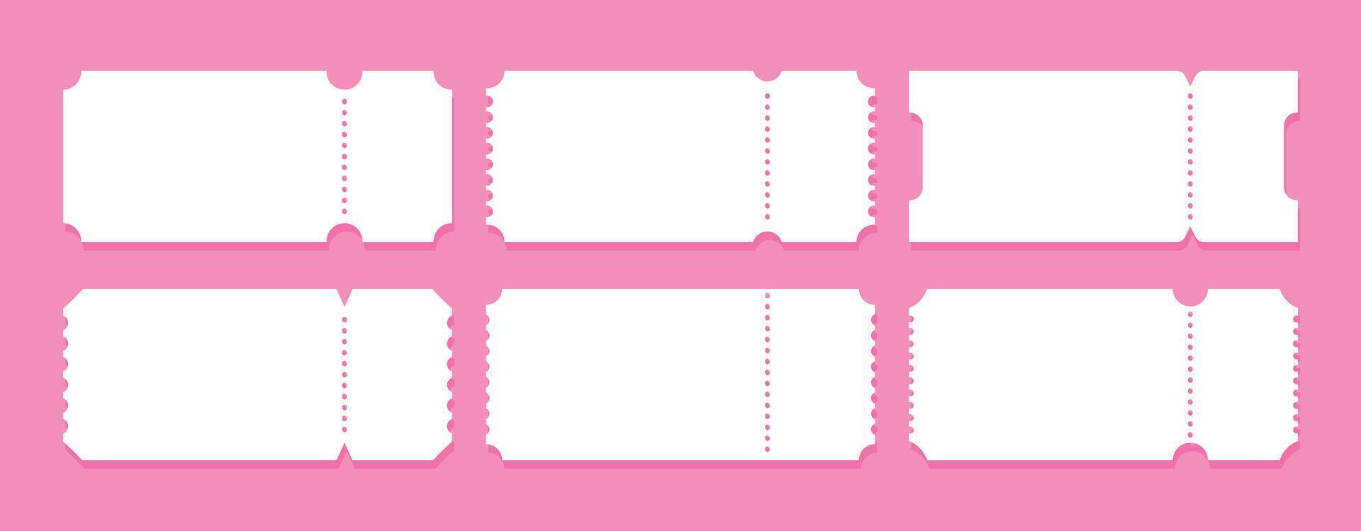Blank ticket templates for events printed on a colorful backdrop vector