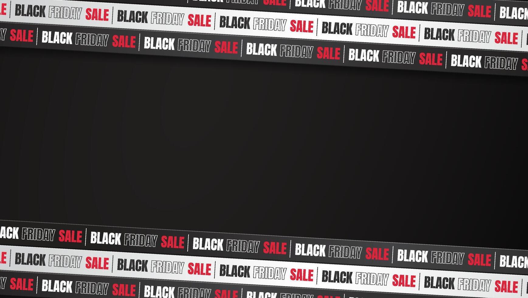 Black and white ribbons with Black Friday Sale lettering on a black background. Ribbon design for ads, online stores, and websites. Perfect for highlighting discounts and promotions. vector