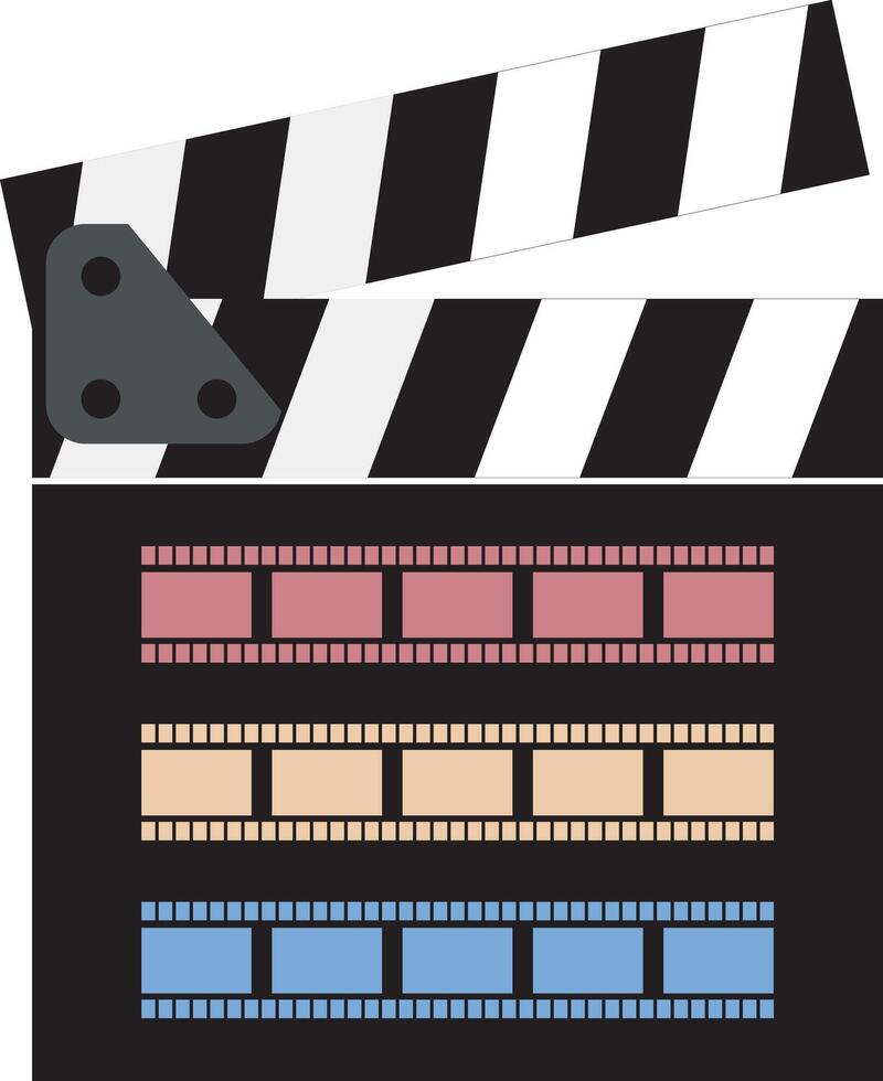 Movie Scene Clapperboard , Slate Film, Cinema Theater, Film Reel, Illustration vector