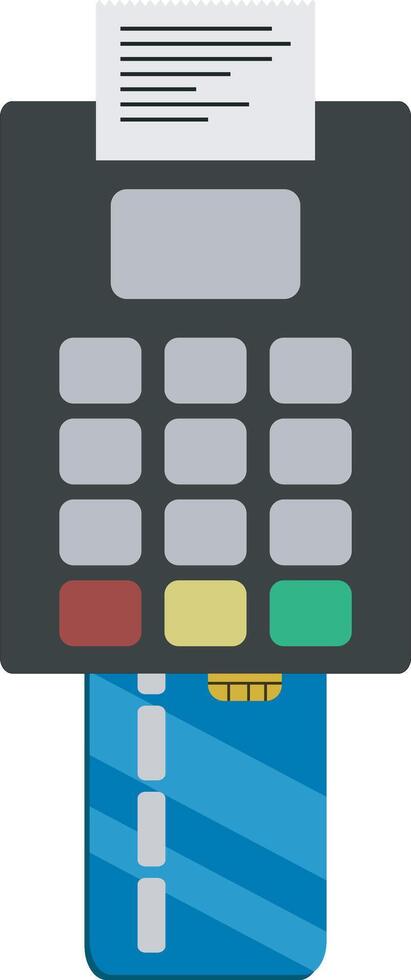 Payment Terminal with Credit Card and Receipt vector