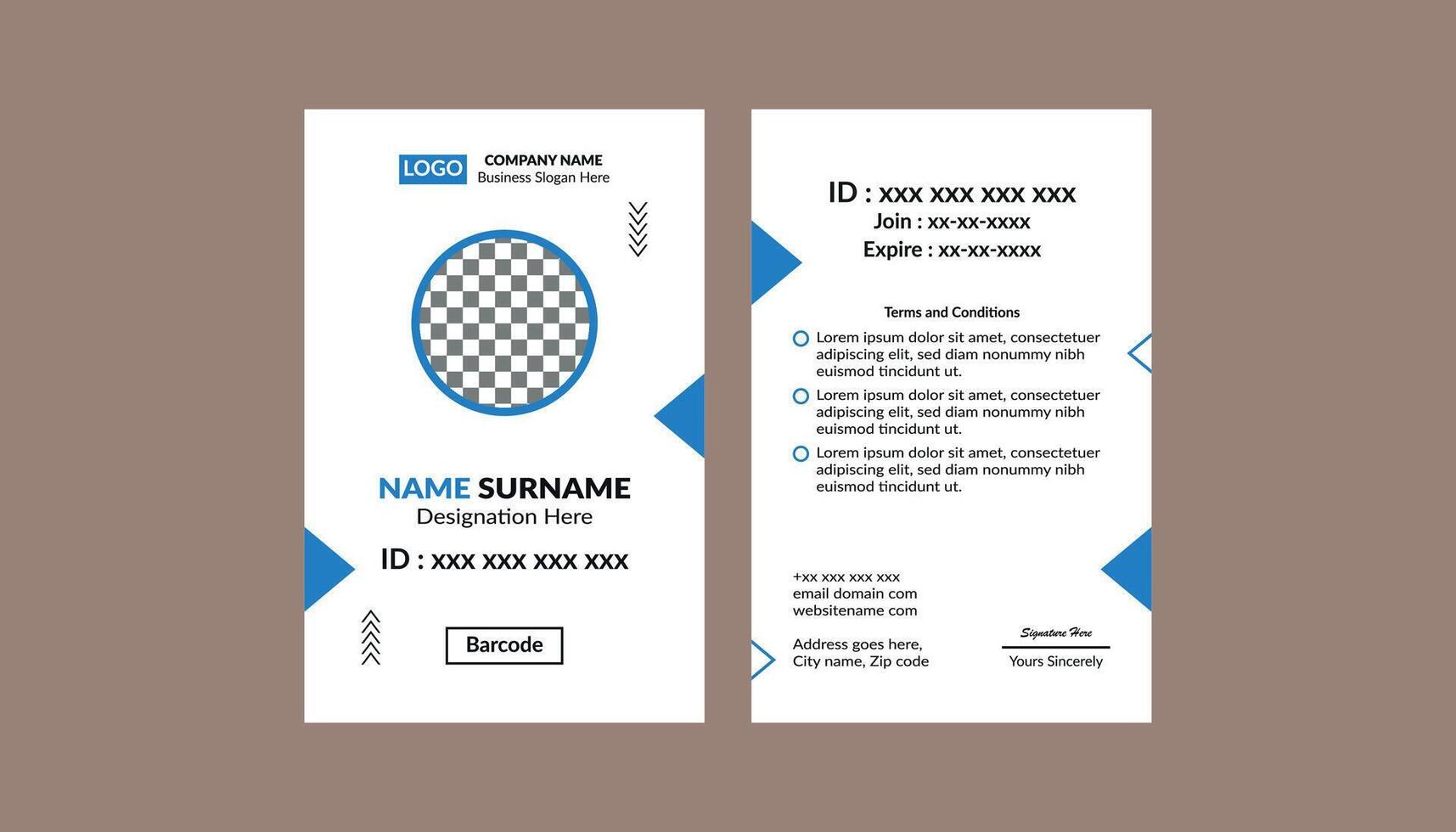 Modern ID Badge Design. Minimal Template Display for Promotional Campaign. vector