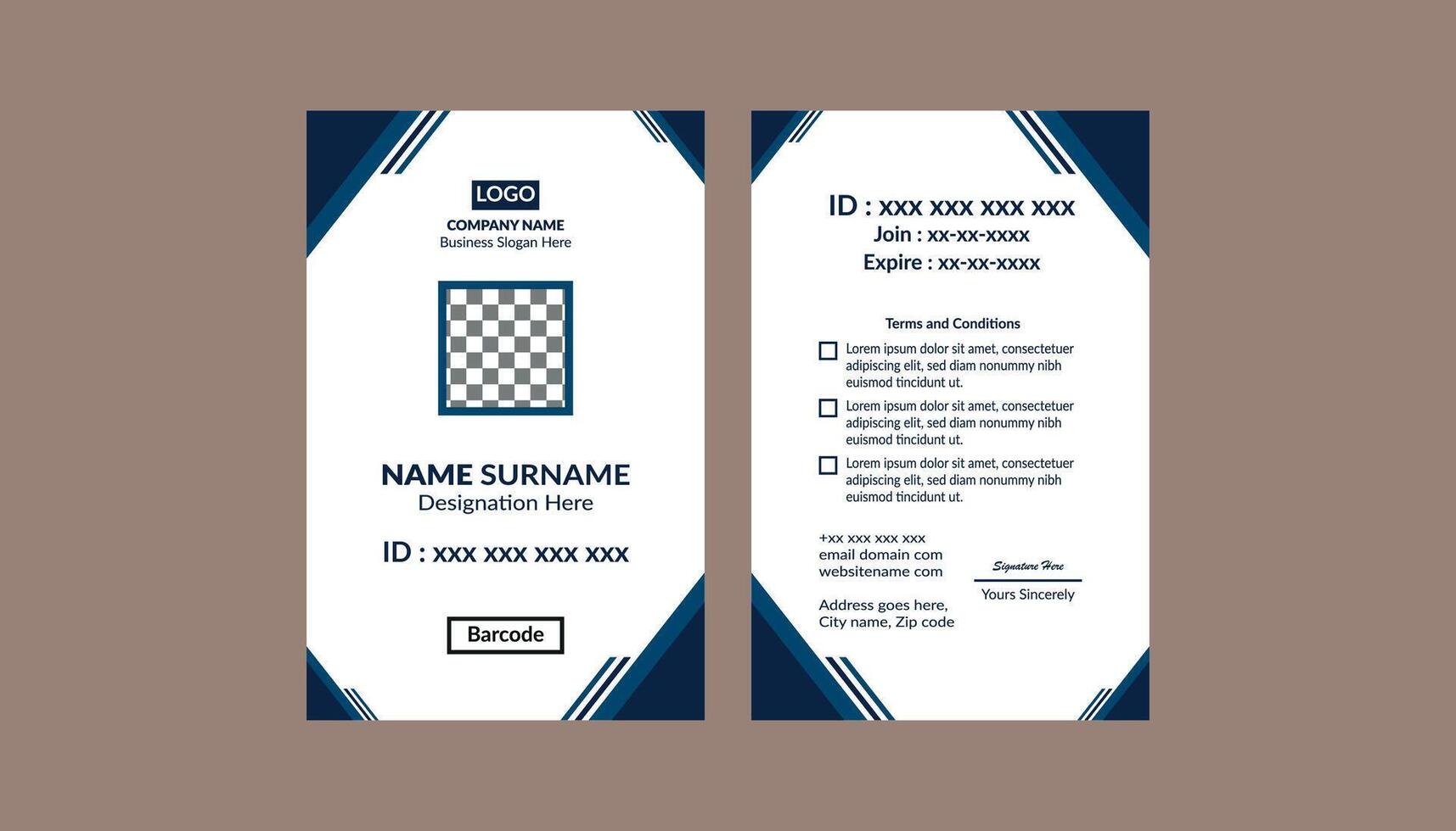 Modern ID Badge Design. Innovative Template Display for Promotional Campaign. vector