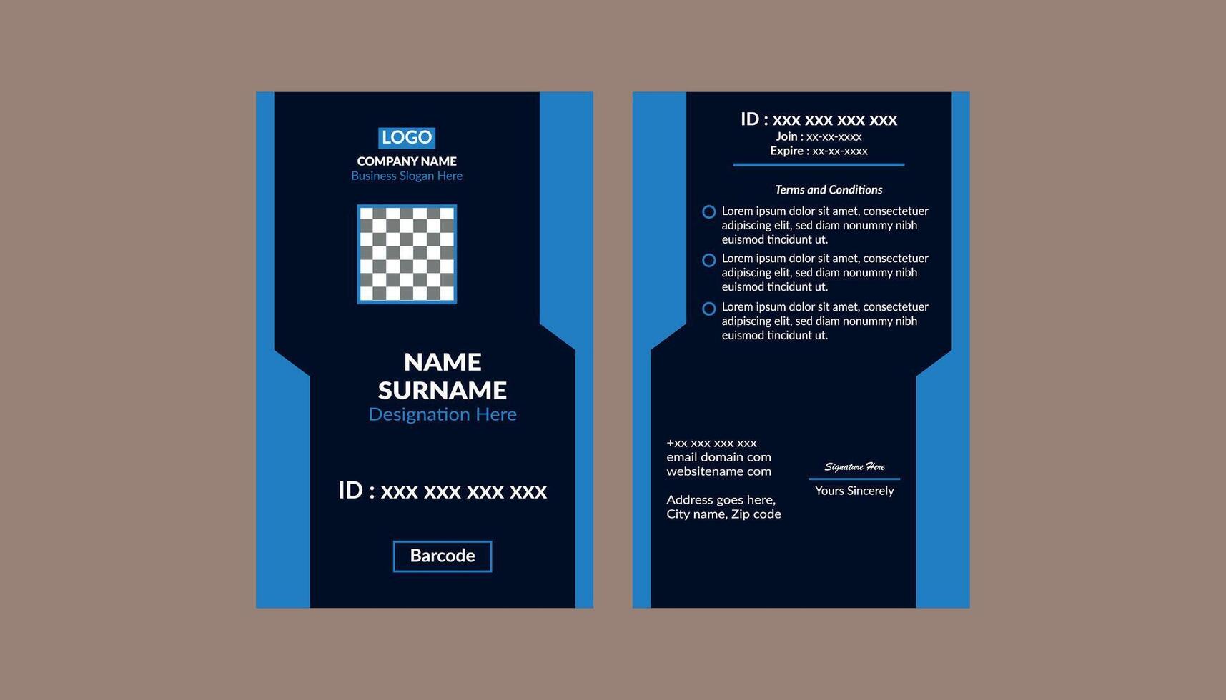 Modern ID Badge Design. Abstract Layout Display for Promotional Campaign. vector