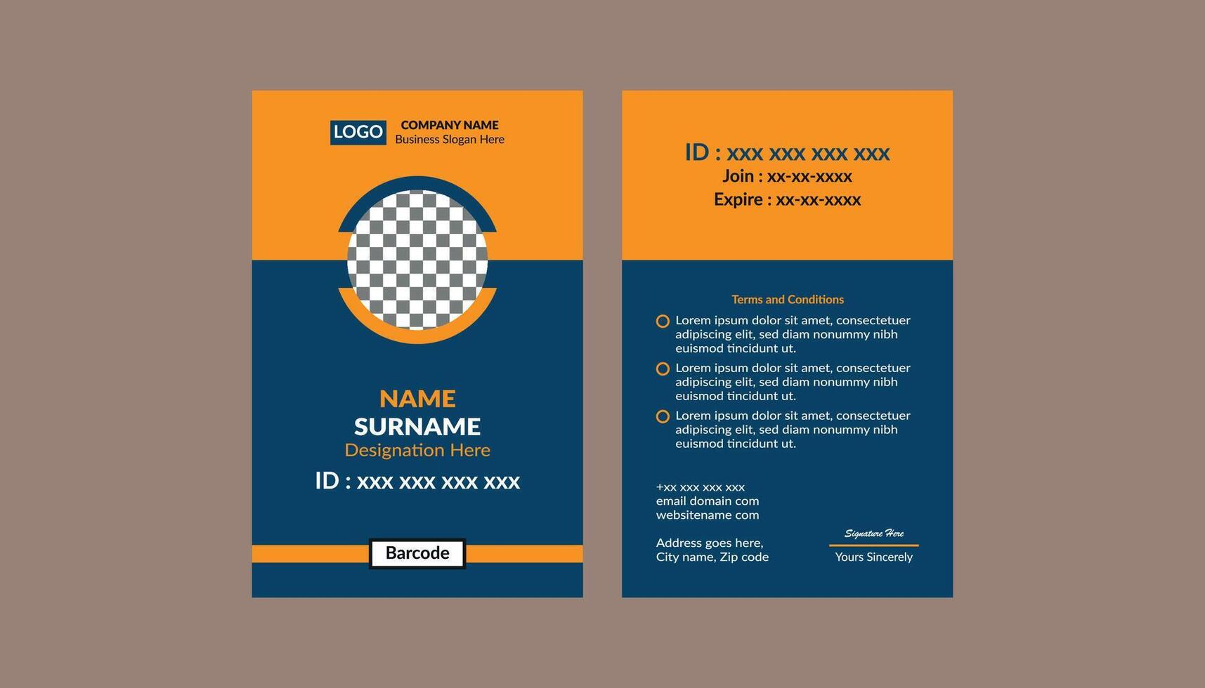 Modern ID Badge Design. Minimal Layout Display for Promotional Campaign. vector
