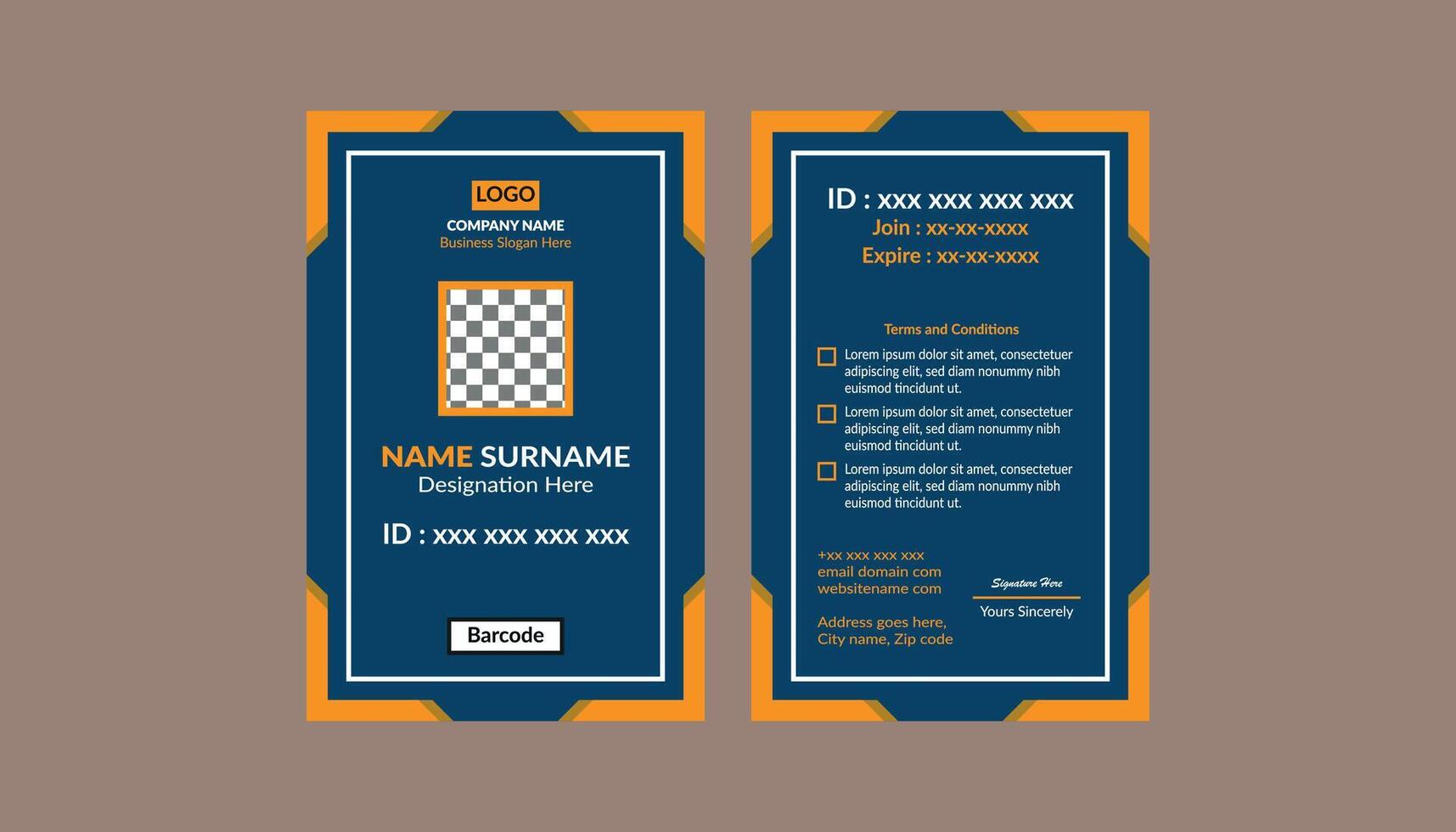 Modern ID Badge Design. Artistic Template Display for Promotional Campaign. vector