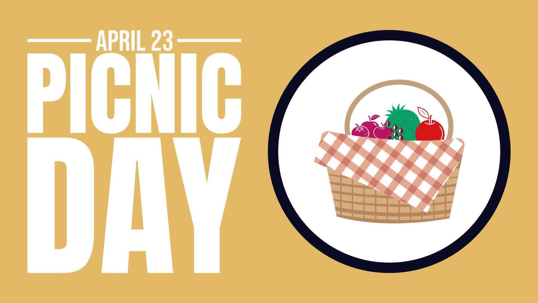 Nature, Food, and Fun, Happy Picnic Day vector