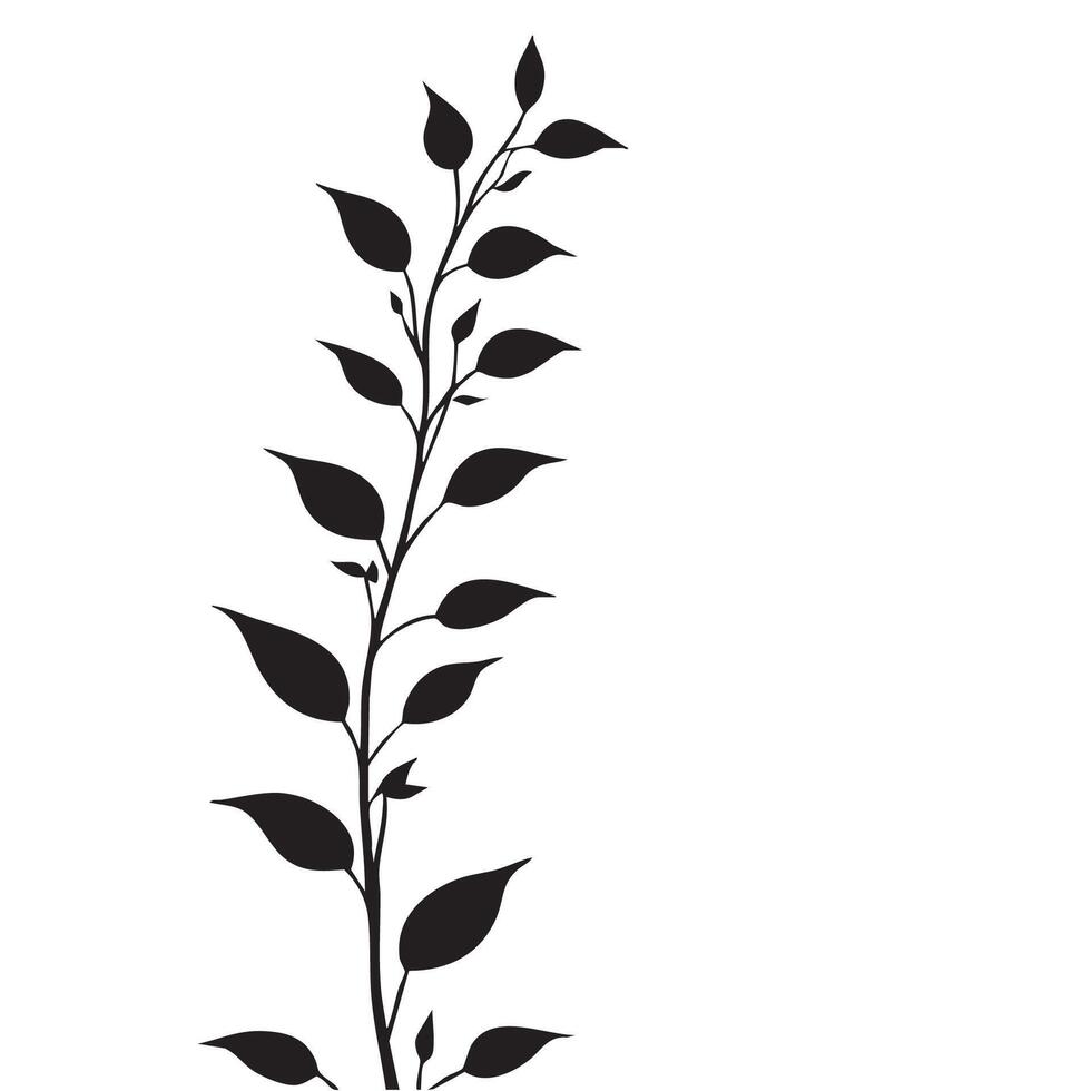 Small leaf silhouette pattern wallpaper. Black and white. minimal artwork. vector