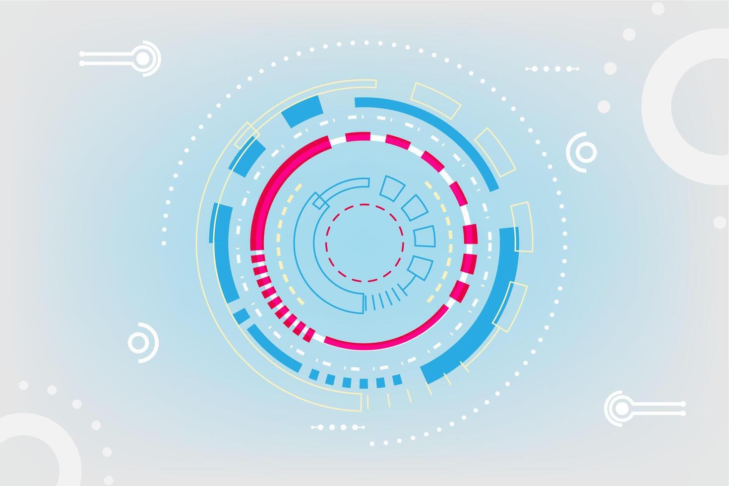 Ui HUD screen tech system futuristic cyber technology concept flat style vector