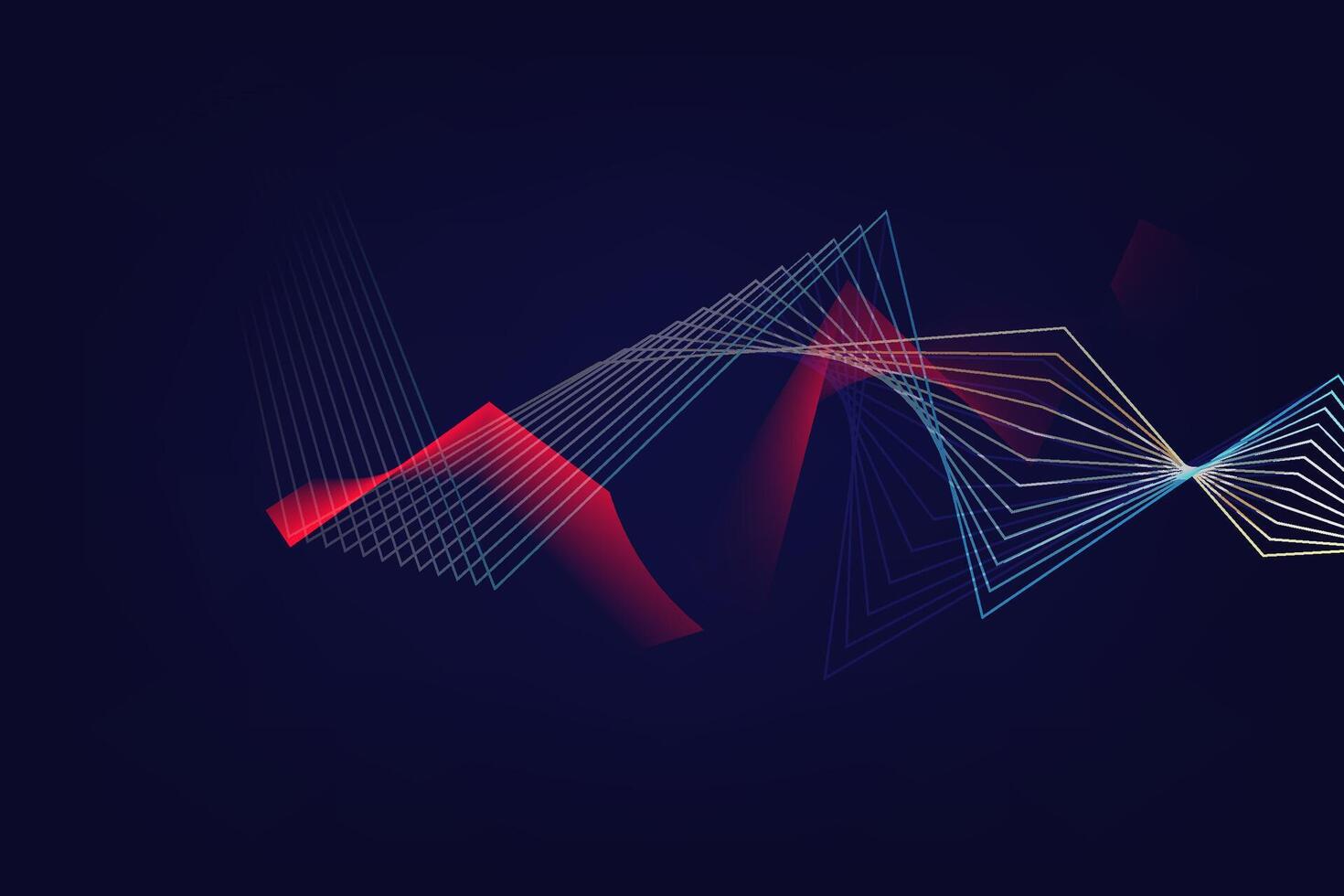 Abstract background 3D Dynamic yellow and blue line wave pattern, Digital technology concept vector