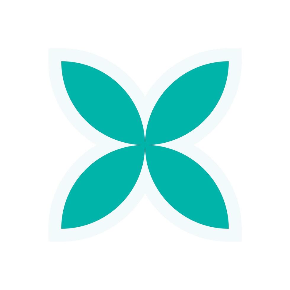 Bold flower icon sticker. Modern abstract shape element. Flat graphic with brutalist style, Y2K aesthetics, and minimal approach. Ideal for decoration, branding, or trendy design projects. vector