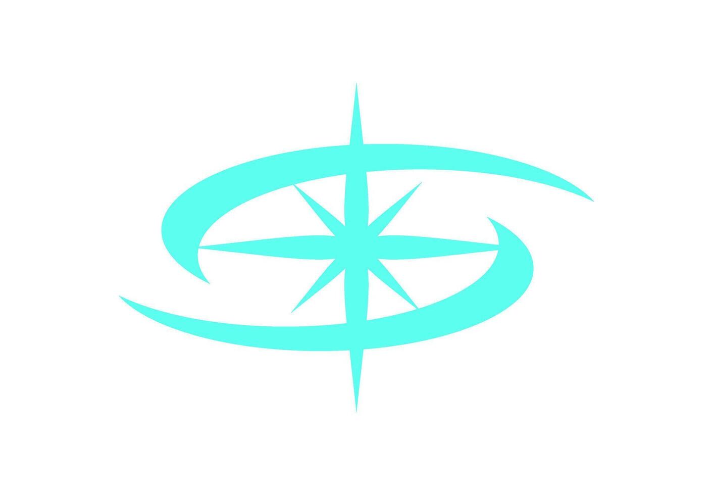 Y2K retro space symbol. Abstract Cosmic star icon with modern shape. Bold badge design featuring a cosmic element, showcasing a trendy aesthetic. Ideal for 90s decoration or graphic projects. vector