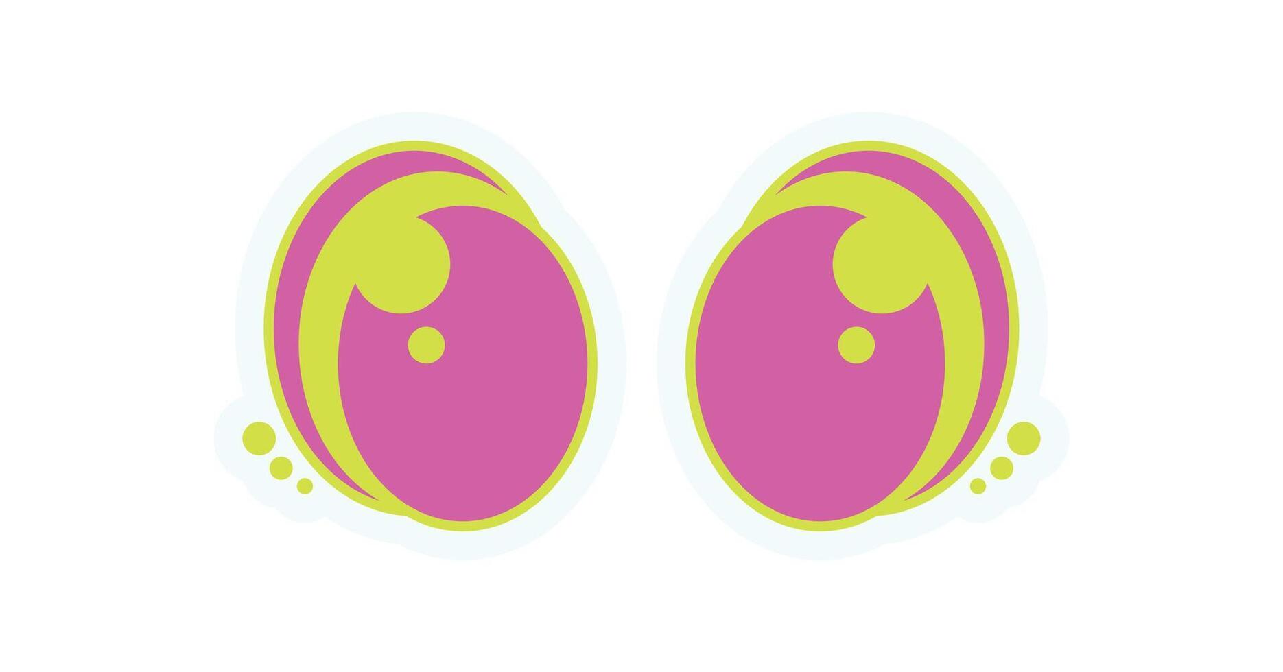 Y2K abstract eyes sticker. Bold psychedelic icon of the 90s. Modern element, retro shape, graphic symbol for trendy decoration or unique streetwear collection. vector