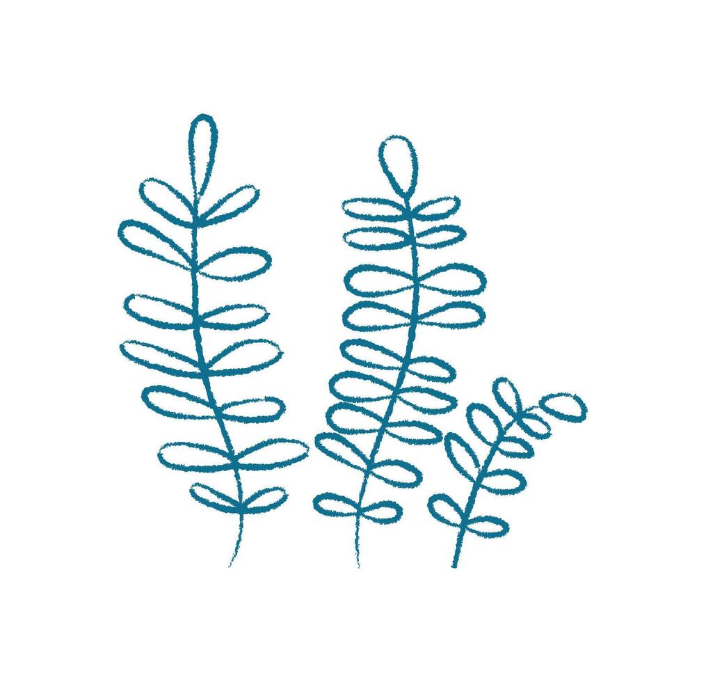 Underwater seaweed silhouette doodle. Aquatic flora shape in a unique design. Marine life, vibrant texture, potential for use in creative projects and aquatic illustrations. vector