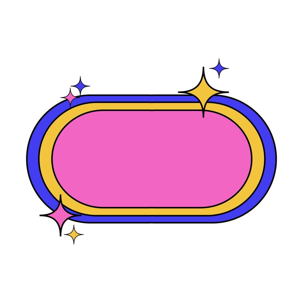 Pink Oval Frame with Blue and Yellow Borders vector