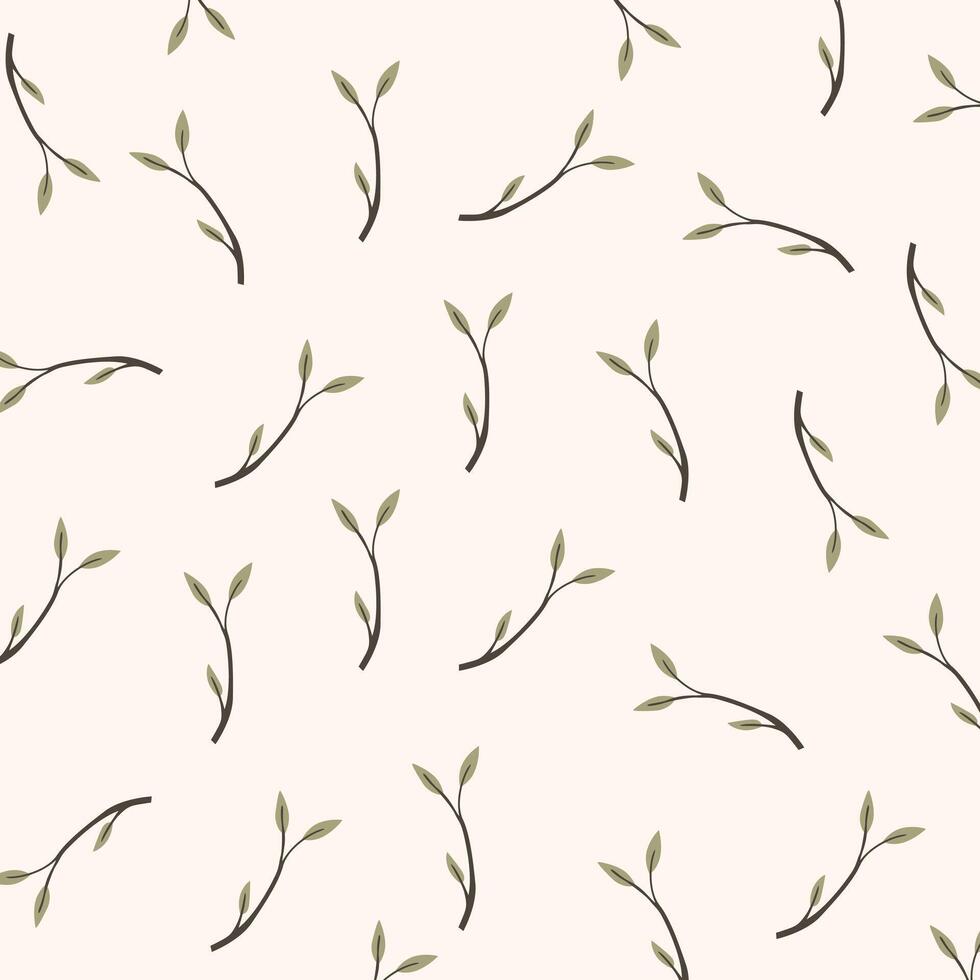 Botanical background. Pastel minimalistic pattern for print and fabric vector