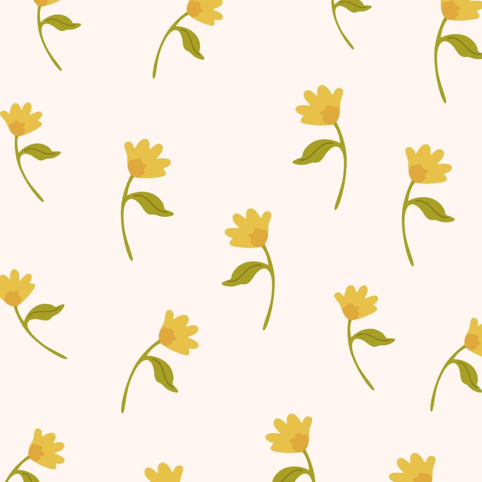 Botanical spring flowers cute pattern for print, textiles, clothing, wall art vector