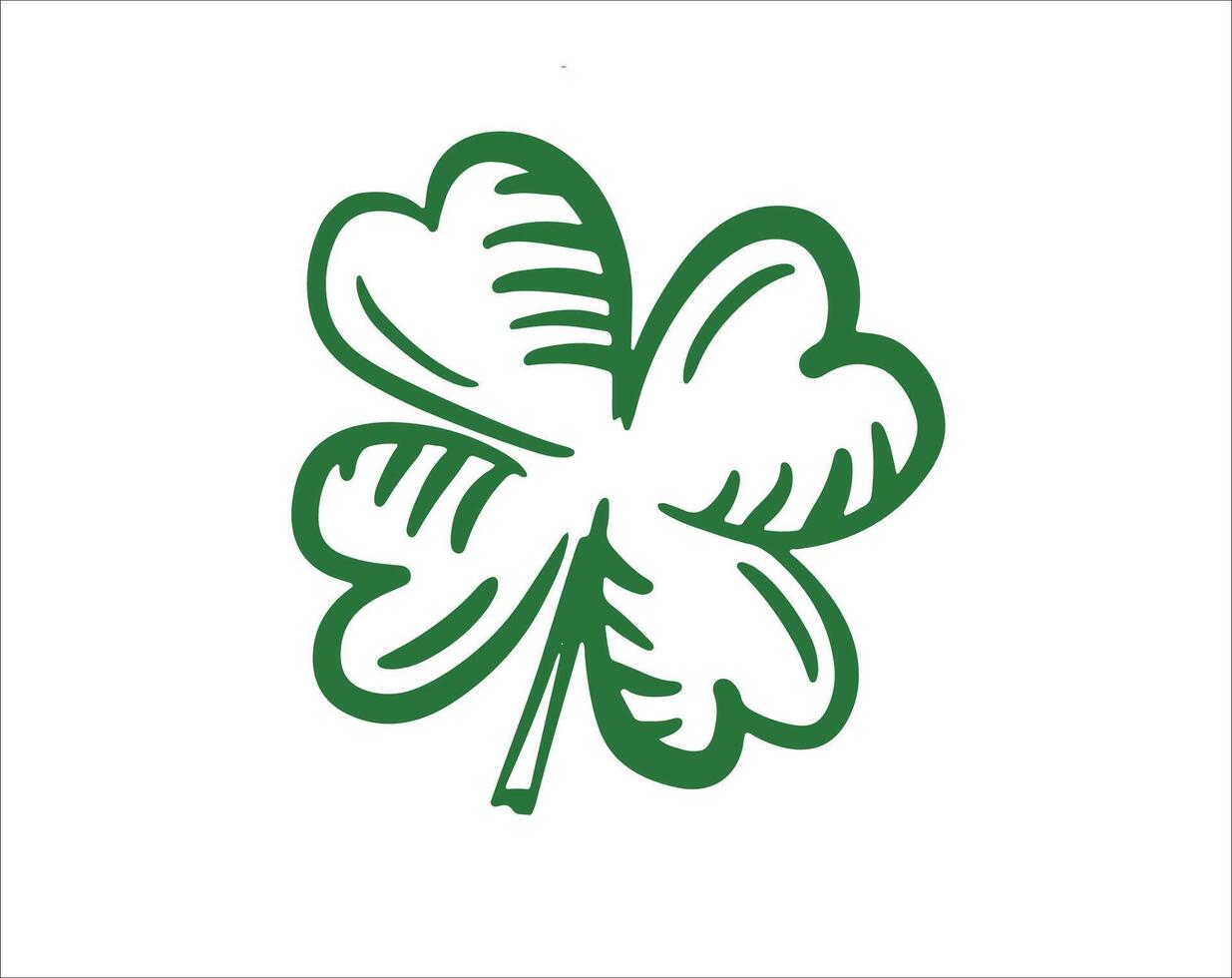 Patricks Day, Clover set on white, sketch. vector