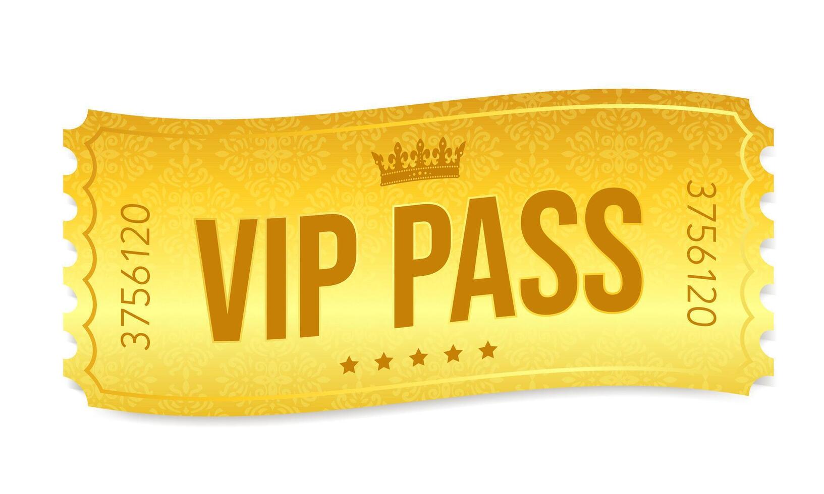 gold vip event pass on white background vector