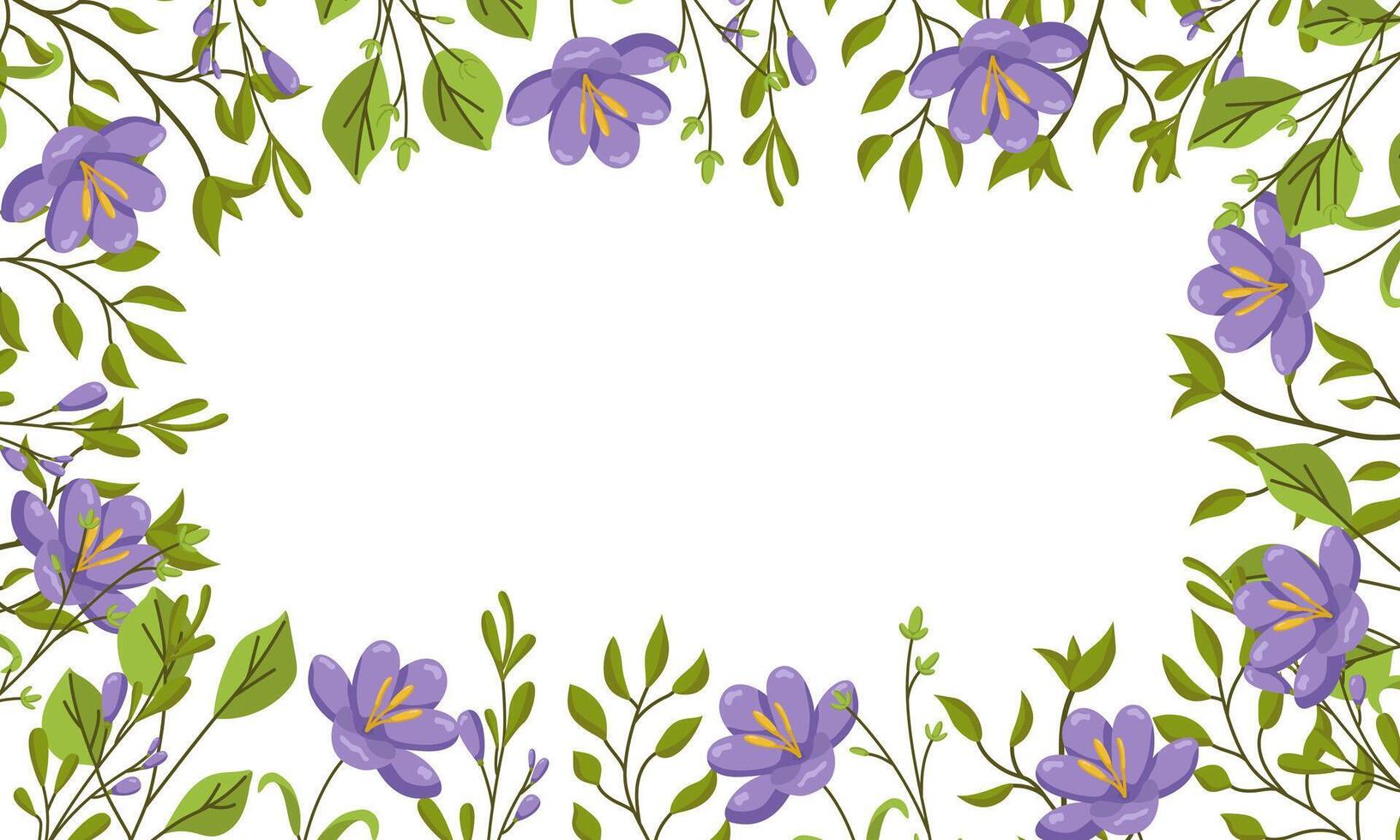 spring background with flowers and space for text. Botanical illustration for cards and invitations. vector