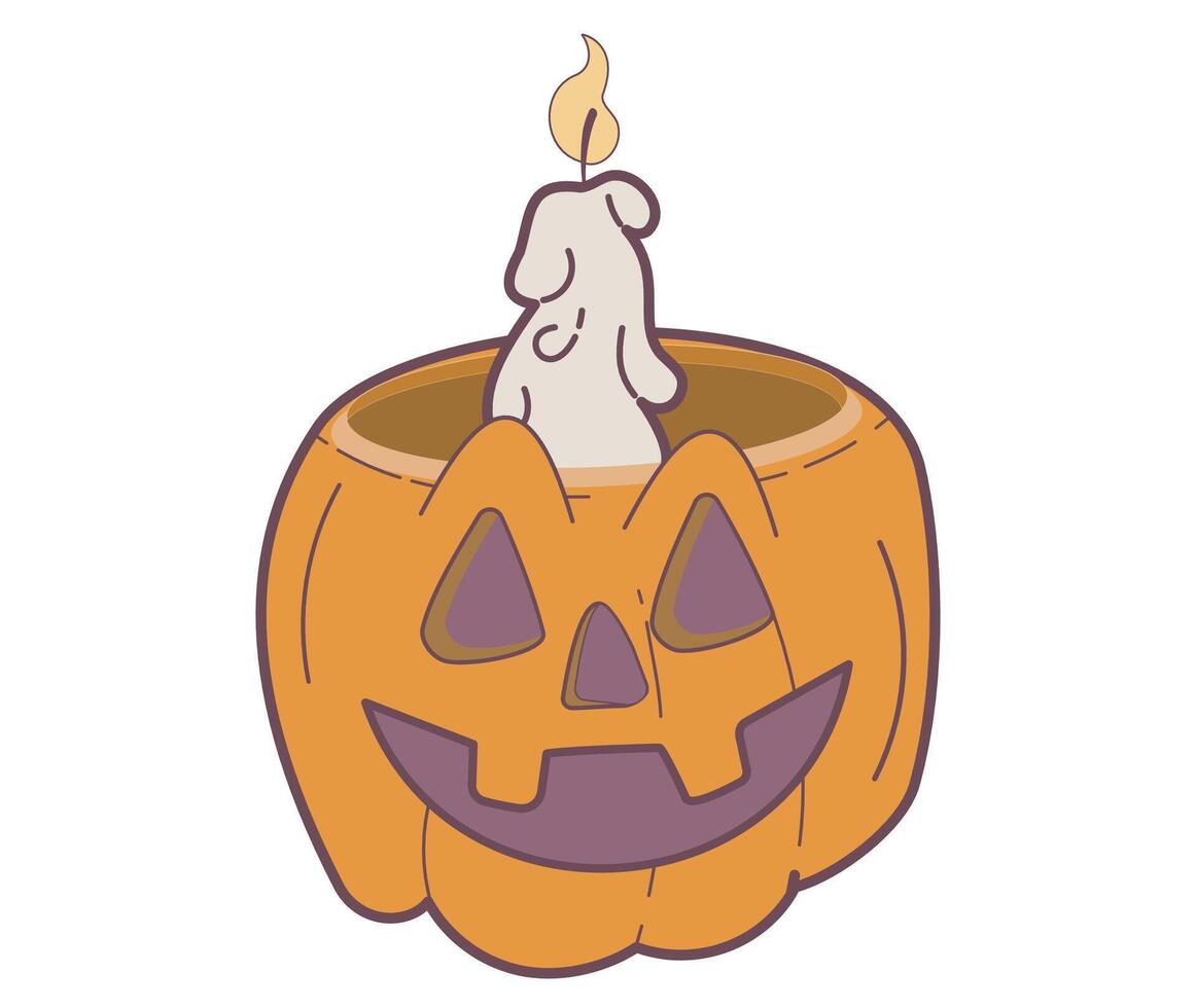 Illustration of a Pumpkin Candle Celebrating Halloween vector