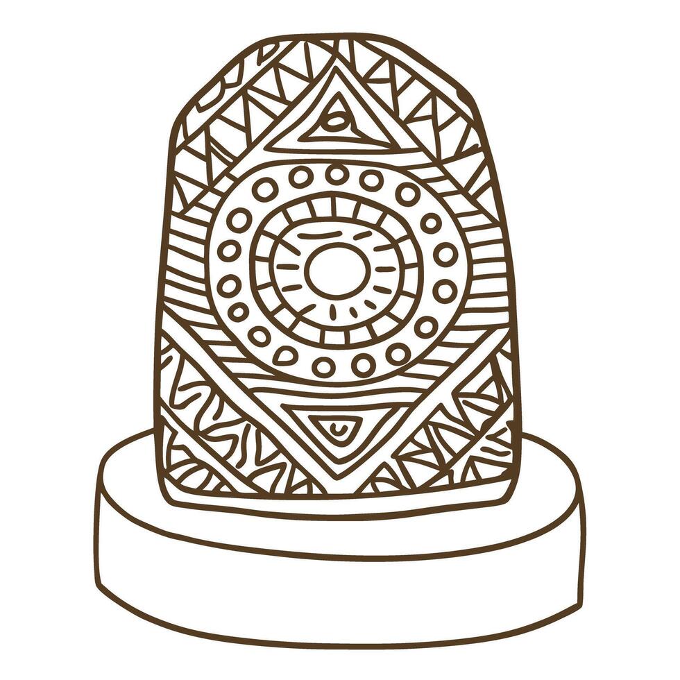 intricate tribal stone carving ethnic patterns, cultural artifact indigenous art symbol on pedestal vector