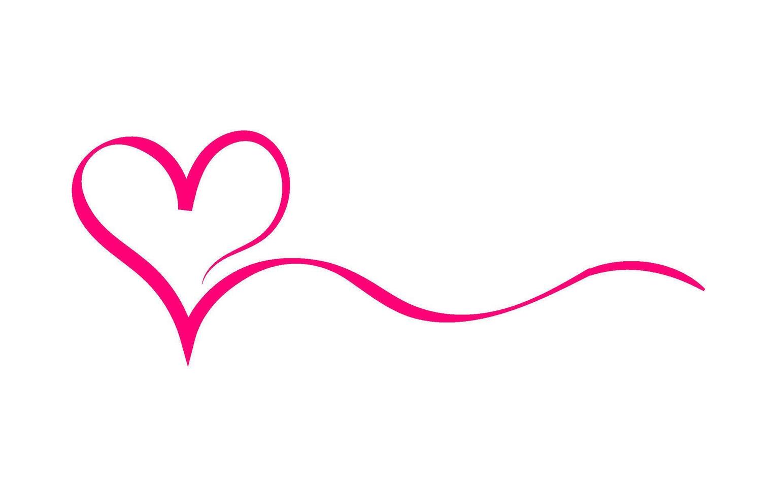 Pink Heart Design, Love Symbol, Romantic, Elegant, Curved, Flowing, Abstract, Graphic, Simple, vector