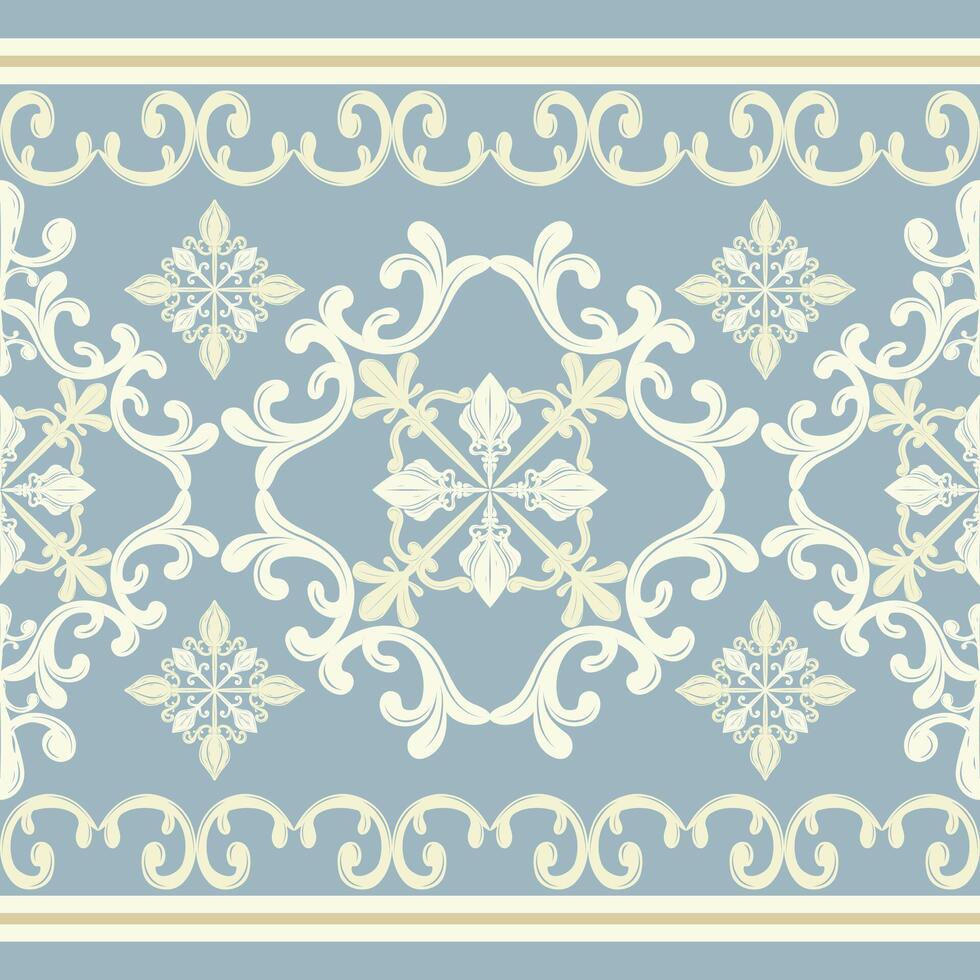 Timeless Elegance of Art Scroll Ornament Victorian Pattern Detailed of Florals Motif Element Filigree Design. Luxury Symmetrical Decorative for Wallpaper Textiles Ceramic Tiles Border Interior Textile vector