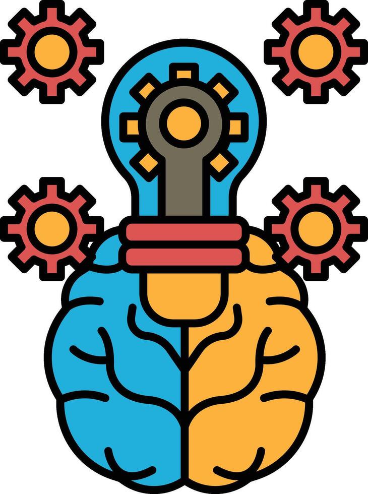 A brain with a key in it vector