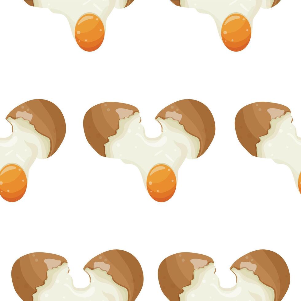 pattern with a chicken egg that breaks and spreads, for various designs and patterns vector