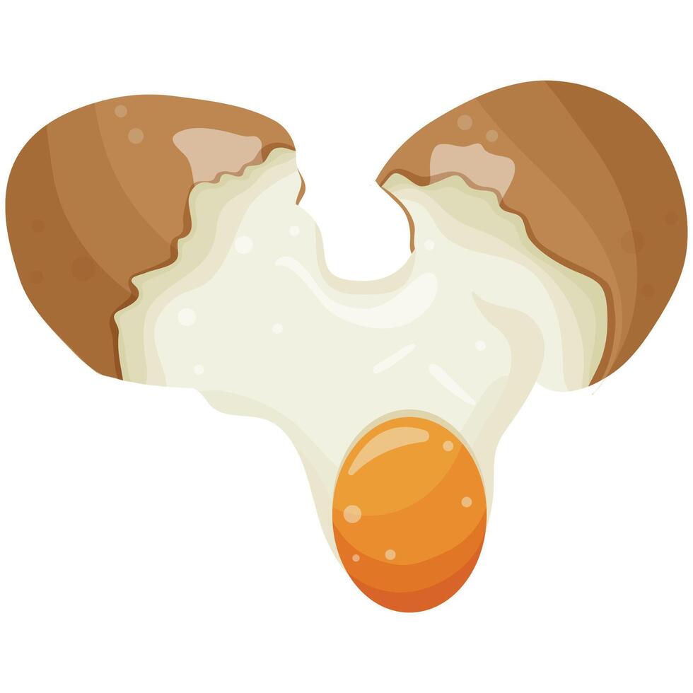 icon of a chicken egg that breaks and spreads, for various designs and patterns vector