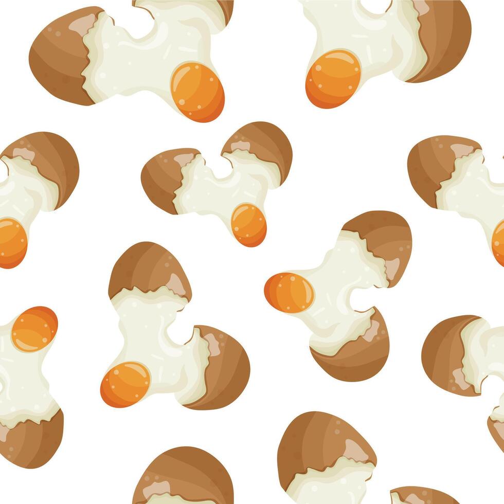 seamless pattern with a chicken egg breaking and spreading, for various designs and patterns vector