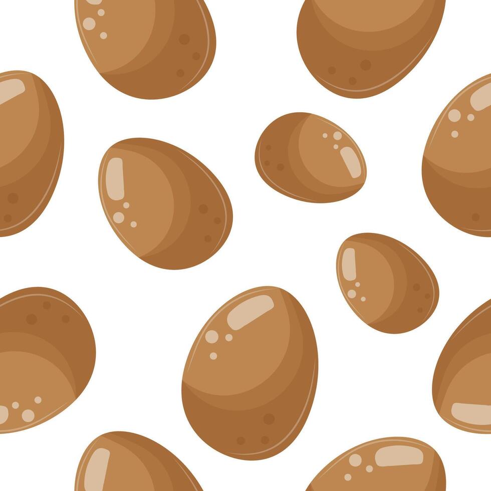 seamless pattern with brown chicken egg icons, for various simple designs and patterns vector