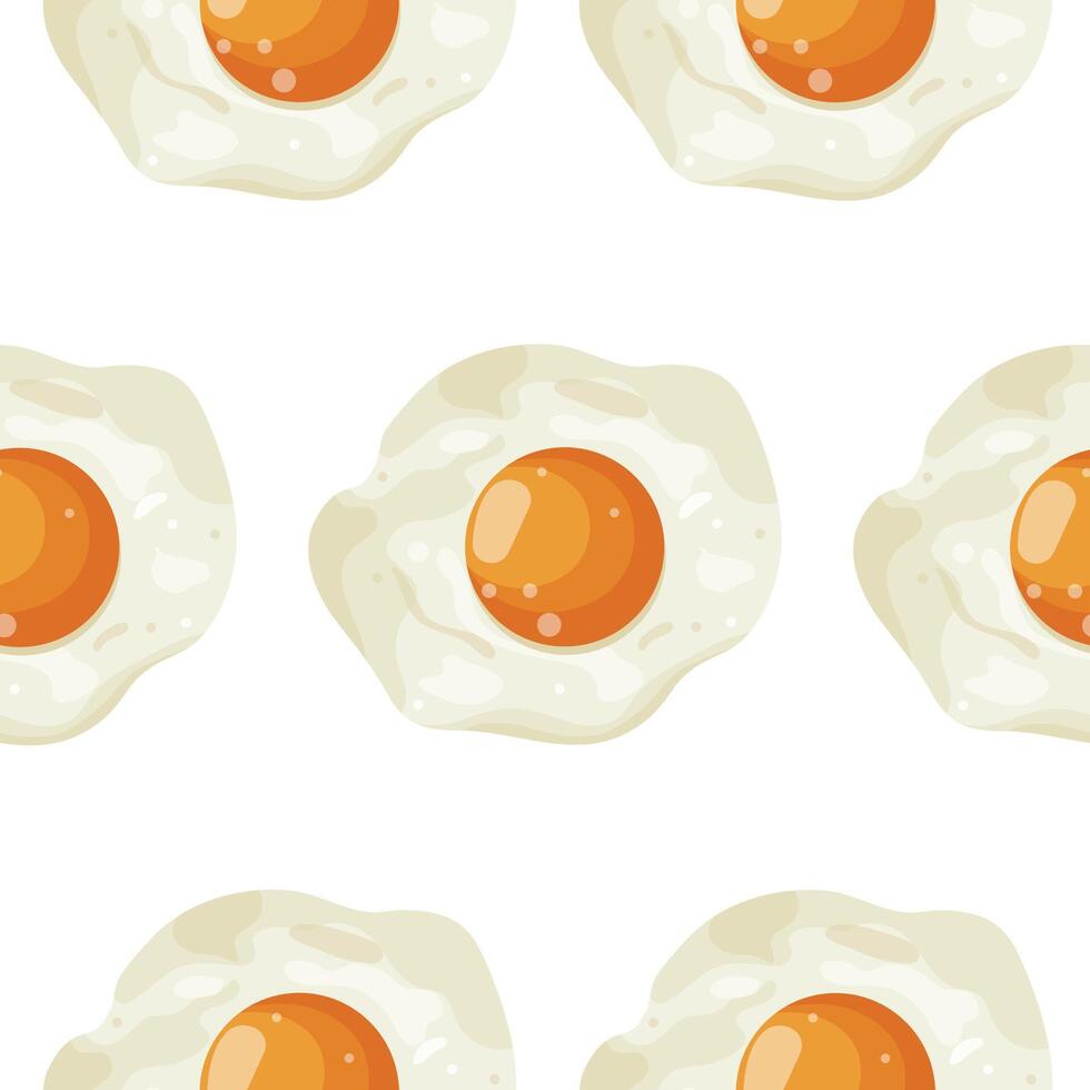 pattern with icons of fried chicken egg with a soft yolk with different highlights, for various designs or textiles vector