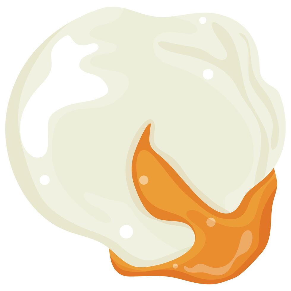 icon of a cooked chicken egg with liquid yolk leaking out, for various food designs vector