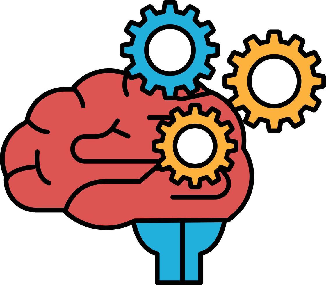A brain with gears on it vector