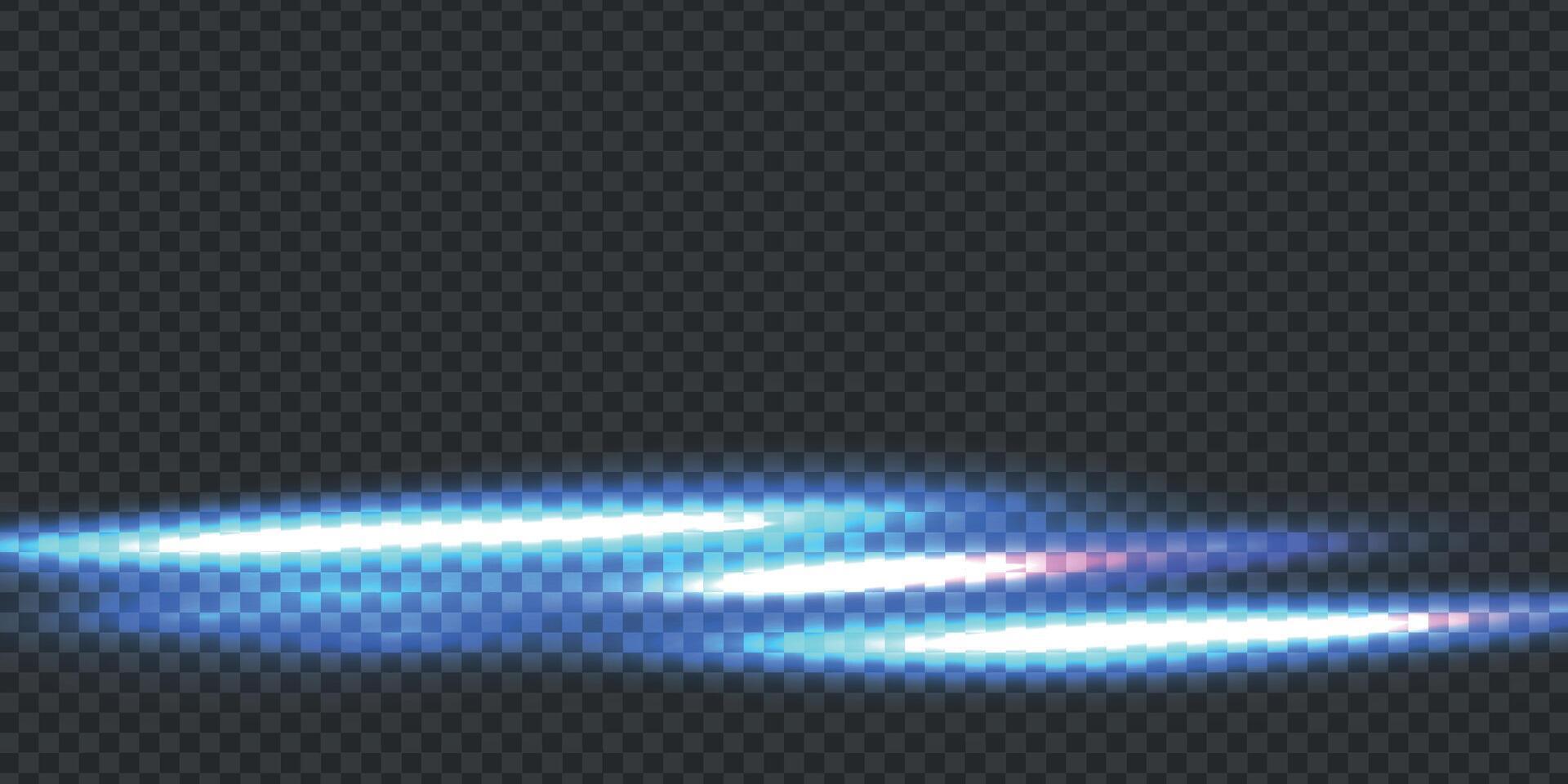 Abstract light speed lines. Motion trail with blur, blue, red, purple color. Futuristic night neon spark. Movement laser flow. Electric dynamic waves. Modern illustration on dark background. vector
