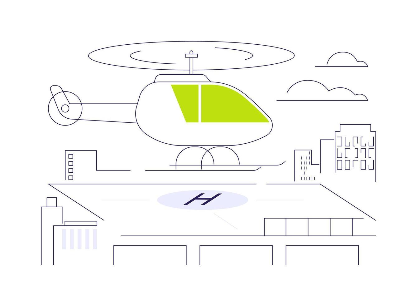 Helicopter landing pad abstract concept illustration. vector