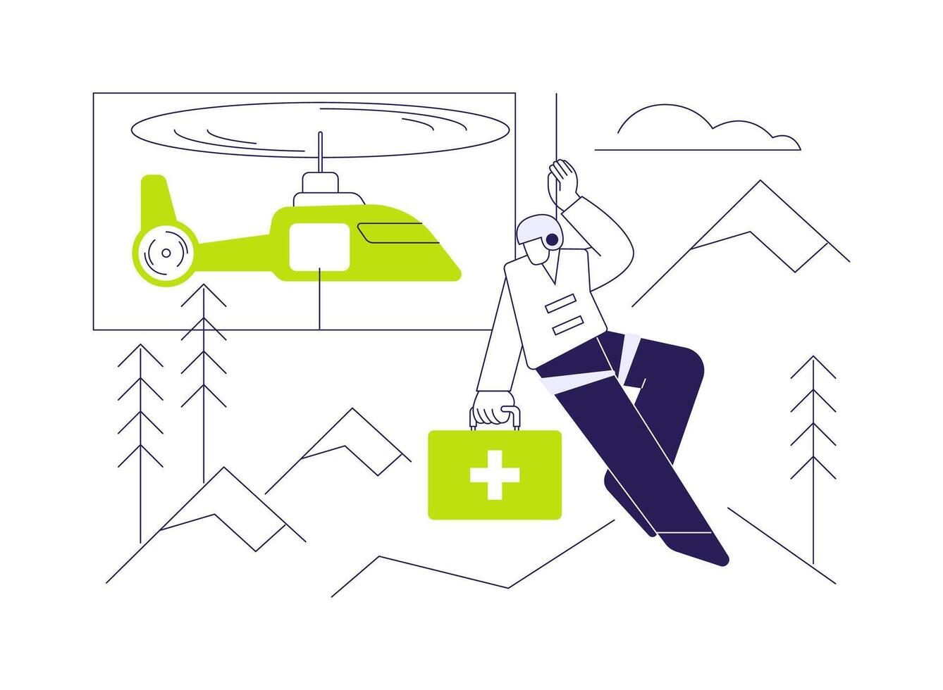 Rescue helicopter abstract concept illustration. vector