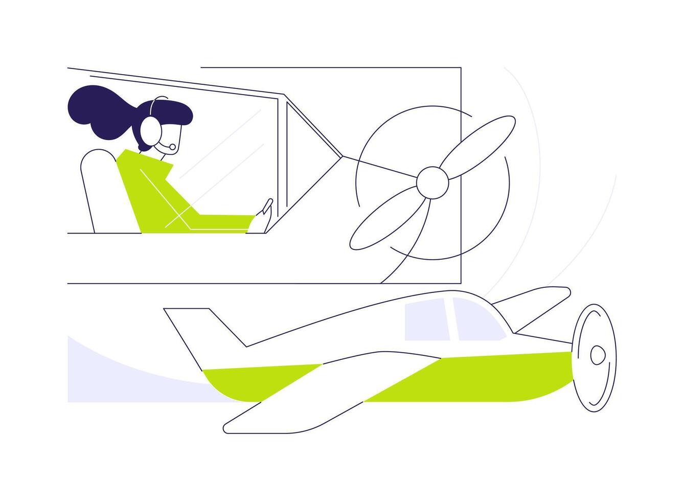 Fly the light aircraft abstract concept illustration. vector