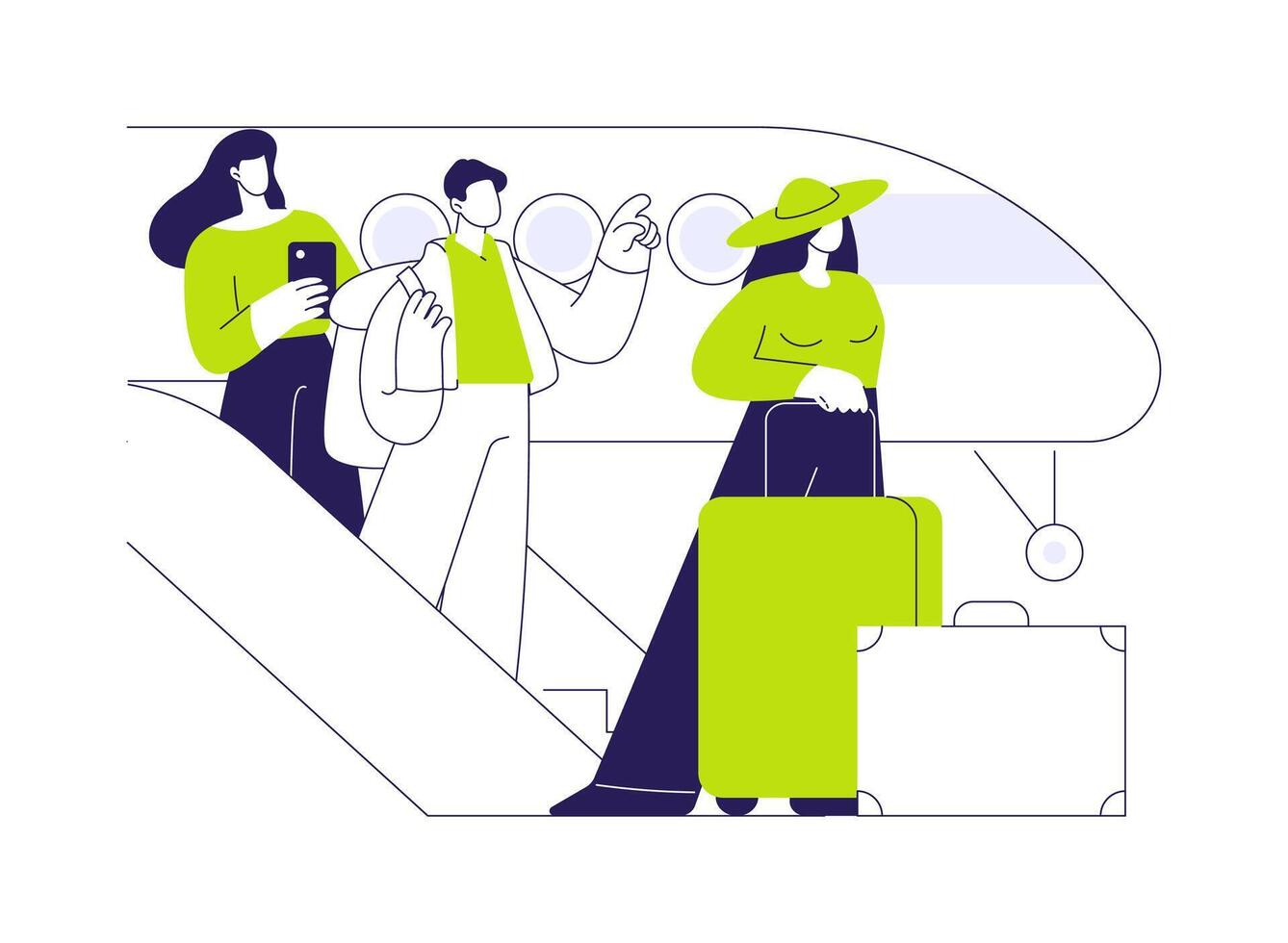 Disembarkation abstract concept illustration. vector