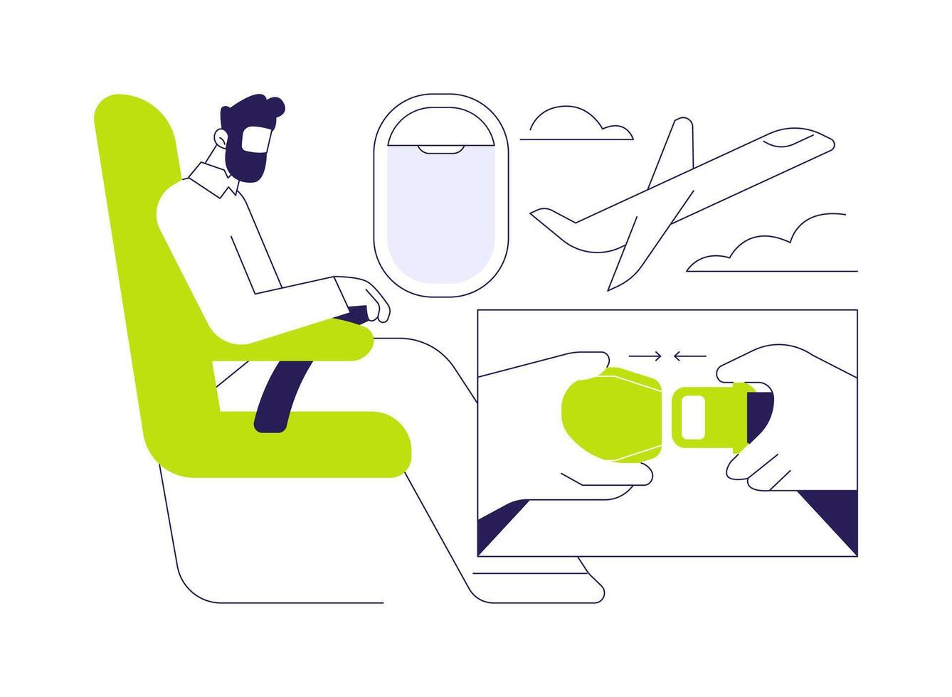 Fasten your seatbelt abstract concept illustration. vector