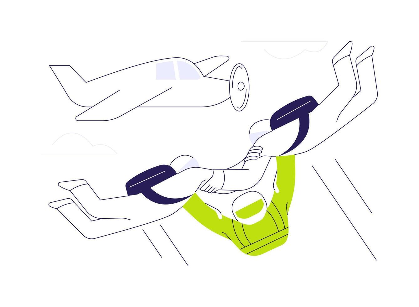 Skydiving abstract concept illustration. vector