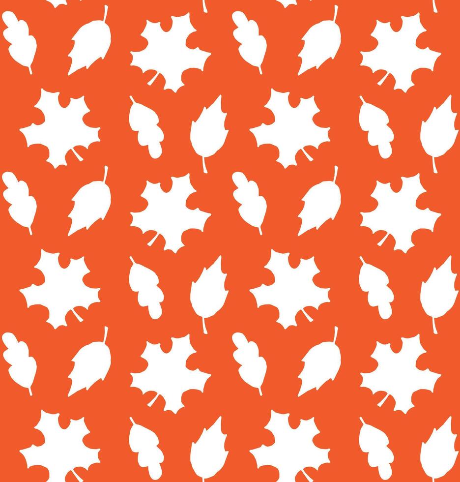 Seamless pattern of hand drawn doodle sketch autumn leaves isolated vector