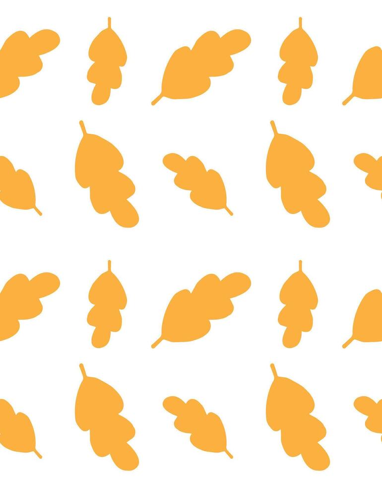 Seamless pattern of doodle sketch oak leaf isolated on white background vector
