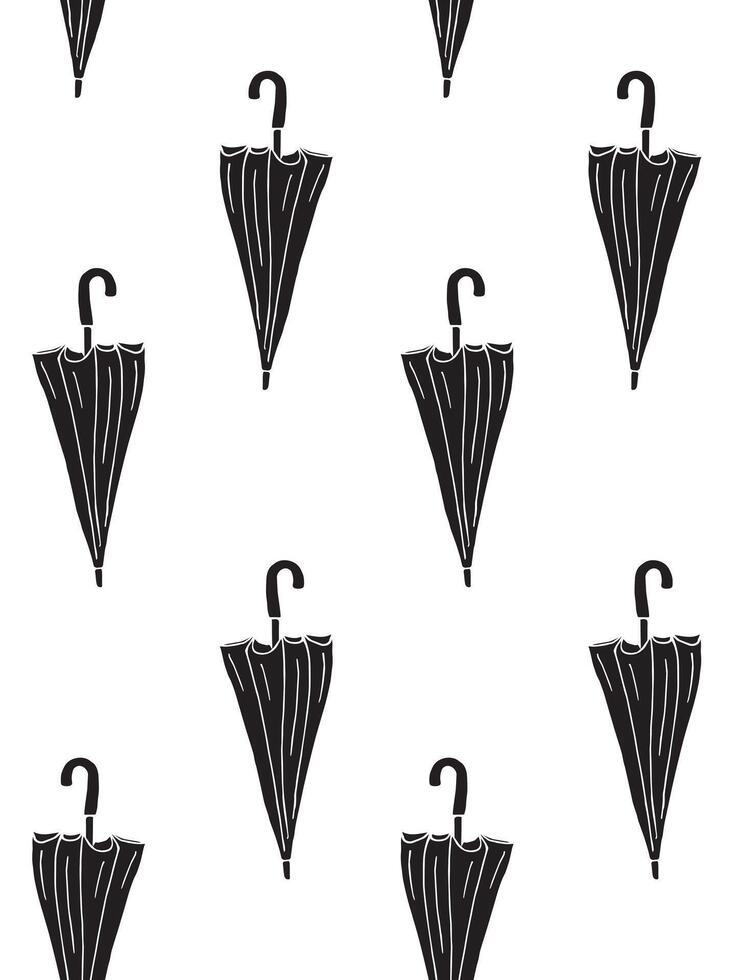 Seamless pattern of hand drawn doodle sketch umbrellas vector