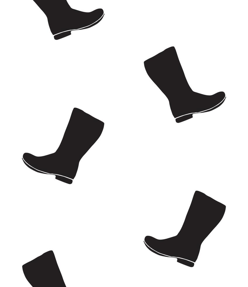 Seamless pattern of hand drawn doodle sketch gumboots isolated on white background vector