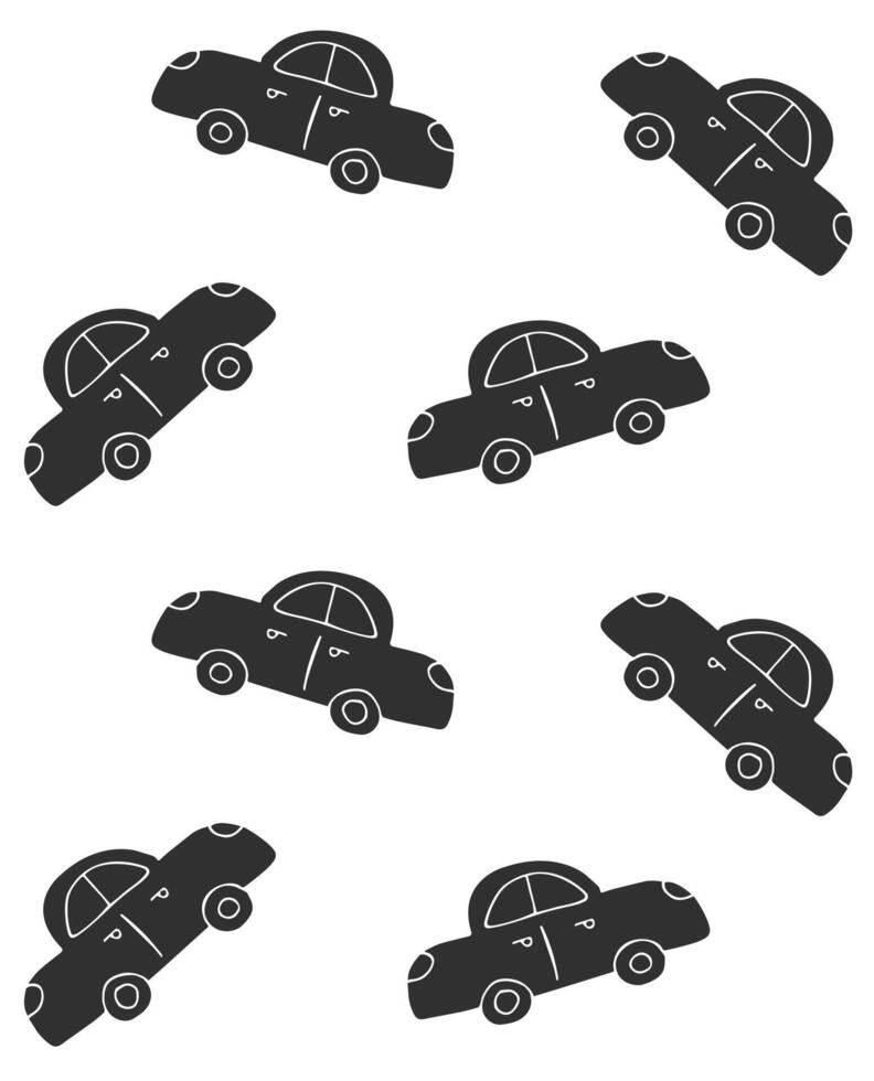 Seamless pattern of hand drawn doodle sketch car vector
